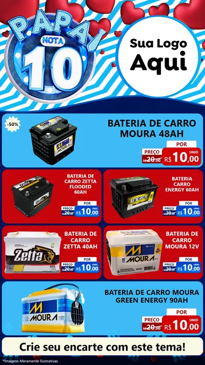 Modelo de TV para TV Vertical com o tema Papai Nota 10 para Baterias Elétricas