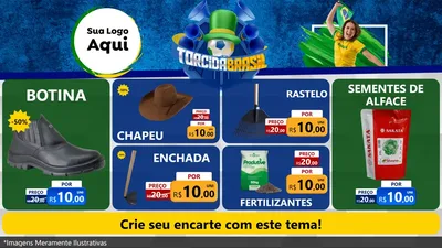 Modelo de TV para TV Horizontal com o tema Torcida Brasil - Copa para Agropecuária