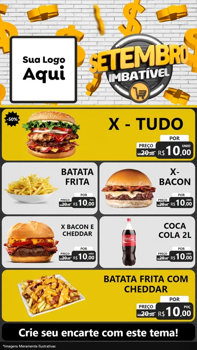 Modelo de TV para TV Vertical com o tema Setembro Imbatível para Hamburgueria