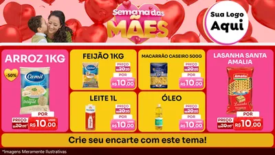 Modelo de TV para TV Horizontal com o tema Semana Das Mães para Supermercado