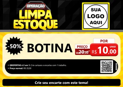 Modelo de Cartaz para Cartaz A4 Horizontal com o tema Operação Limpa Estoque para Agropecuária