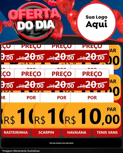Modelo de Rede Social para Feed Instagram com o tema Oferta do Dia para Calçados