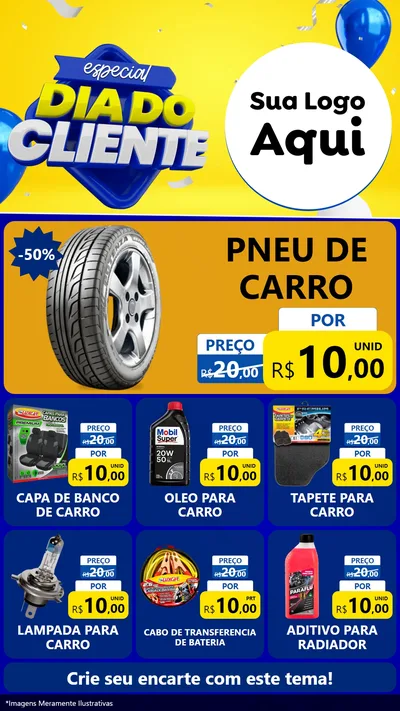 Modelo de Rede Social para Stories com o tema Especial Dia do Cliente para Auto peças