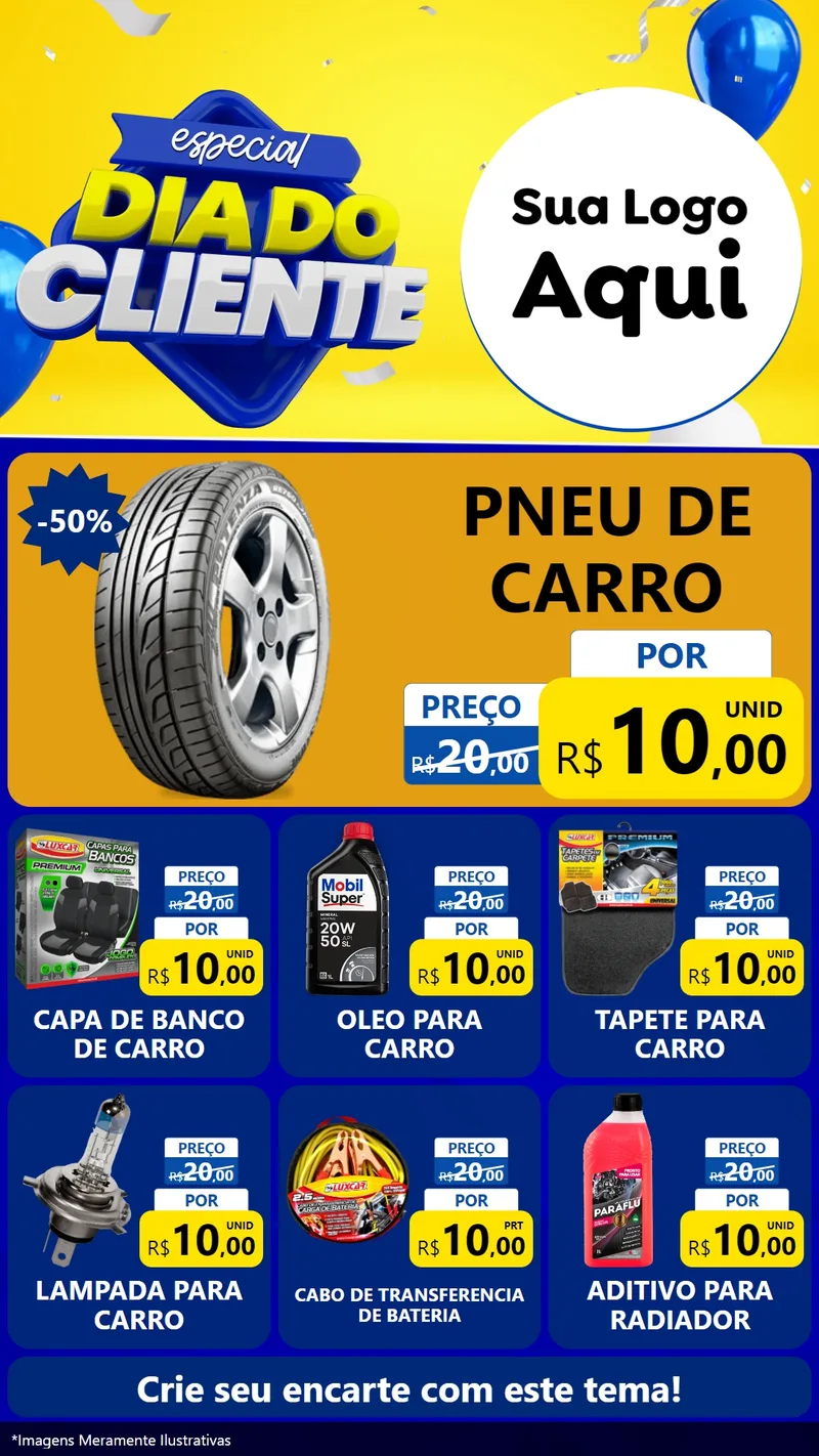 Modelo de Rede Social para Stories com o tema Especial Dia do Cliente para Auto peças