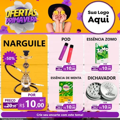 Modelo de Rede Social para Feed Facebook com o tema Ofertas Da Primavera para Tabacaria