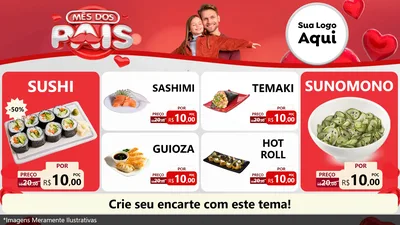 Modelo de TV para TV Horizontal com o tema Mês dos Pais para Comida japonesa
