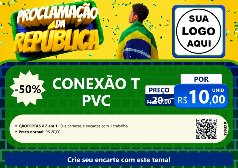Modelo de Cartaz para Cartaz A4 Horizontal com o tema Proclamação da República para Tubos e conexões
