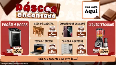 Modelo de TV para TV Horizontal com o tema Páscoa Encantada para Móveis e Eletro