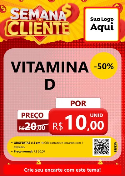 Modelo de Cartaz para Cartaz A4 Vertical com o tema Semana do Cliente para Farmácia