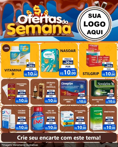 Modelo de Rede Social para Feed Instagram com o tema Ofertas da Semana - Páscoa para Farmácia