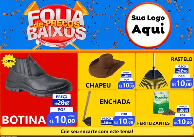 Modelo de Encarte para Encarte A4 Horizontal com o tema Folia de Preços Baixos para Agropecuária