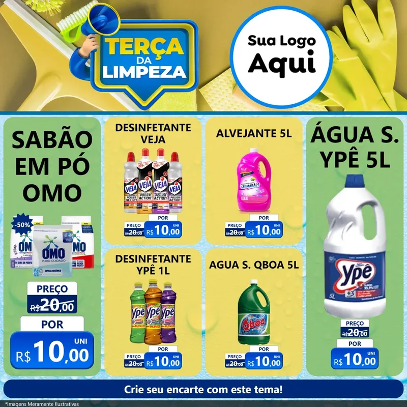 Modelo de Rede Social para Feed Facebook com o tema Terça da Limpeza para Produtos de Limpeza