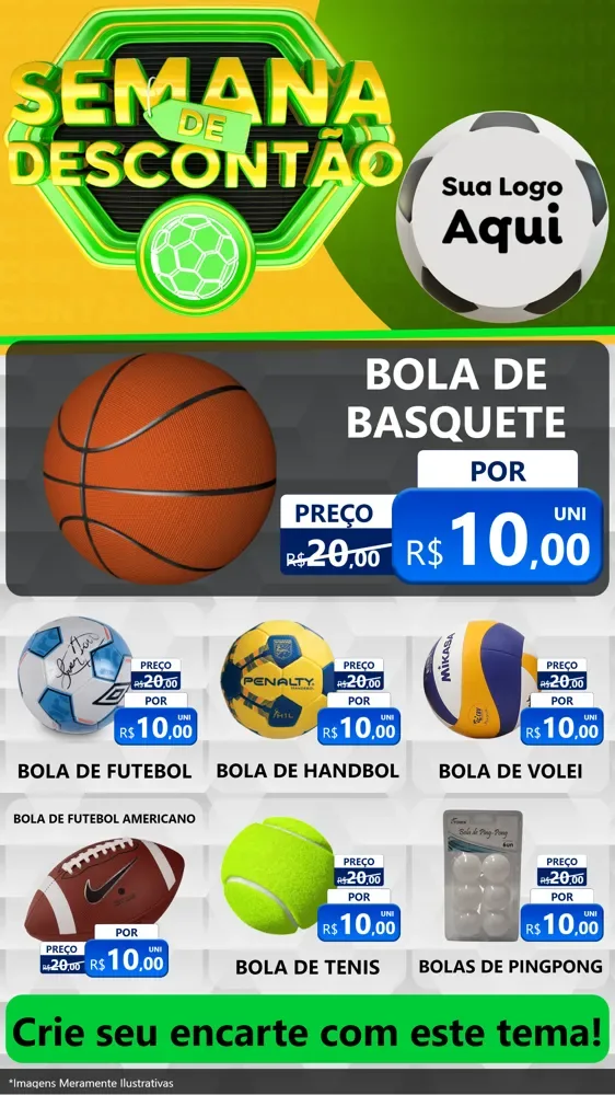 Modelo de Rede Social para Stories com o tema Semana de Descontão - Copa para Artigos Esportivos