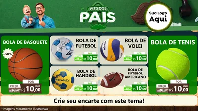 Modelo de TV para TV Horizontal com o tema Mês dos Pais para Artigos Esportivos