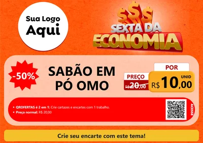 Modelo de Cartaz para Cartaz A4 Horizontal com o tema Sexta da Economia para Produtos de Limpeza