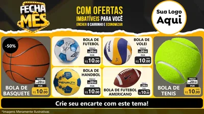 Modelo de TV para TV Horizontal com o tema Fecha Mês para Artigos Esportivos