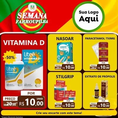 Modelo de Rede Social para Feed Facebook com o tema Semana Farroupilha para Farmácia