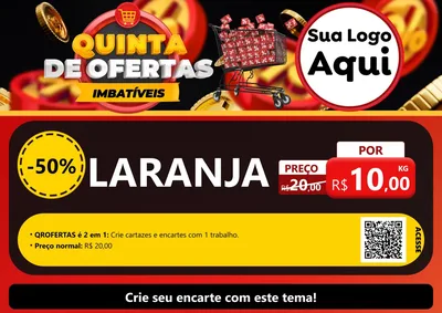 Modelo de Cartaz para Cartaz A4 Horizontal com o tema Quinta de Ofertas Imbatíveis para Hortifrúti