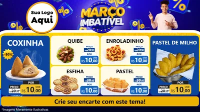 Modelo de TV para TV Horizontal com o tema Março Imbatível para Salgadaria