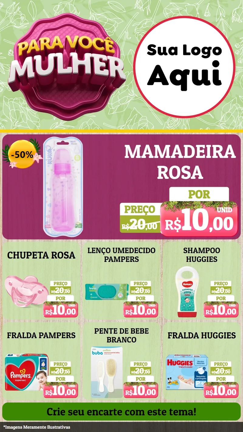 Modelo de Rede Social para Stories com o tema Para Você Mulher para Bebês