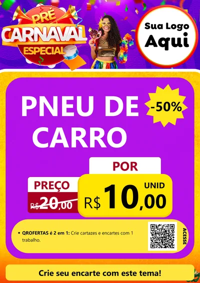 Modelo de Cartaz para Cartaz A4 Vertical com o tema Pré-Carnaval Especial para Auto peças