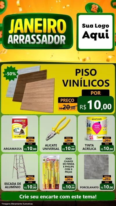 Modelo de Rede Social para Stories com o tema Janeiro Arrasador para Material para Construção