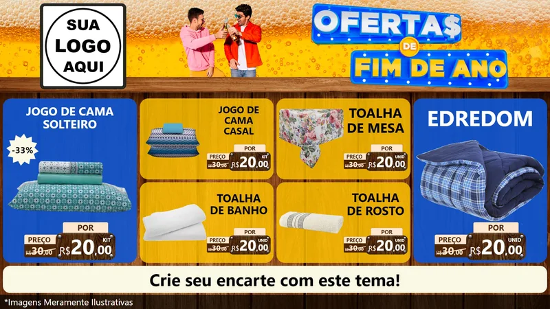 Modelo de TV para TV Horizontal com o tema Ofertas de Fim de Ano para Cama, Mesa e Banho