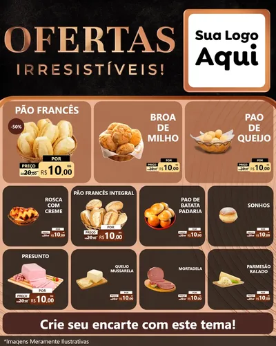 Modelo de Rede Social para Feed Instagram com o tema Ofertas Irresistíveis! para Padaria