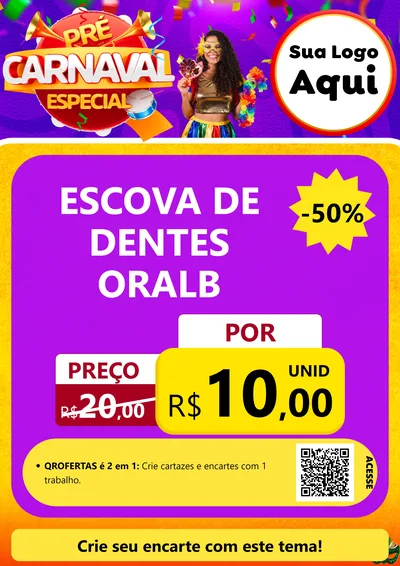 Modelo de Cartaz para Cartaz A4 Vertical com o tema Pré-Carnaval Especial para Higiene Pessoal