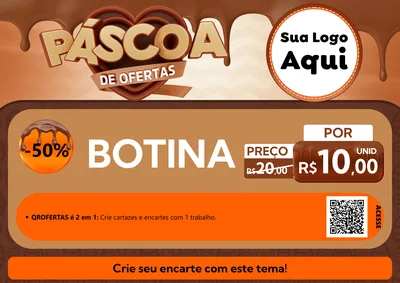 Modelo de Cartaz para Cartaz A4 Horizontal com o tema Páscoa de Ofertas para Agropecuária