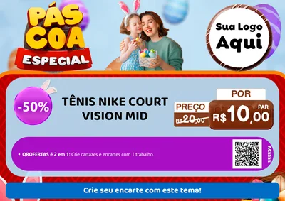 Modelo de Cartaz para Cartaz A4 Horizontal com o tema Páscoa Especial para Calçados
