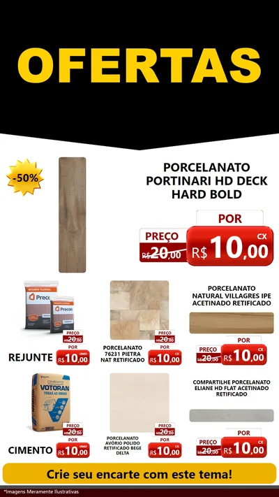 Modelo de Rede Social para Stories com o tema Ofertas Preto e Vermelho Cartaz para Pisos e revestimentos