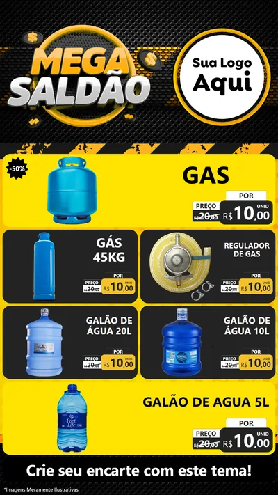 Modelo de TV para TV Vertical com o tema Mega Saldão para Água e gás