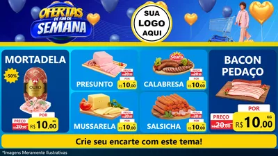 Modelo de TV para TV Horizontal com o tema Ofertas de Fim de Semana para Frios e Laticínios