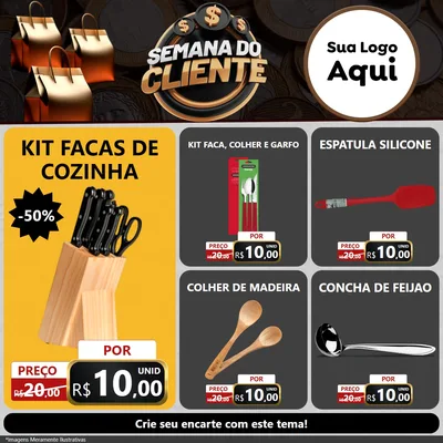 Modelo de Rede Social para Feed Facebook com o tema Semana do Cliente para Utilidades Domésticas