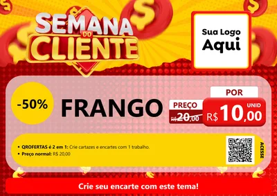 Modelo de Cartaz para Cartaz A4 Horizontal com o tema Semana do Cliente para Assados