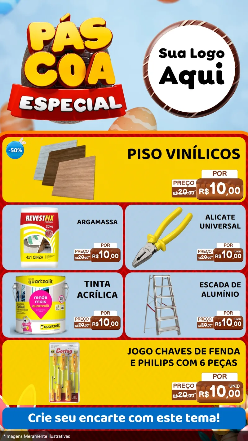 Modelo de TV para TV Vertical com o tema Páscoa Especial para Material para Construção