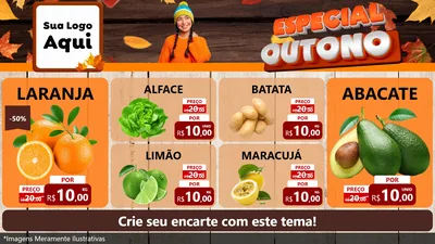 Modelo de TV para TV Horizontal com o tema Especial Outono para Hortifrúti