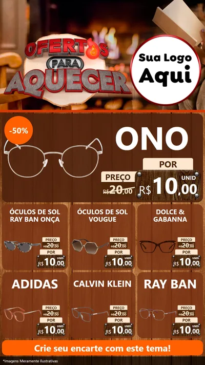 Modelo de Rede Social para Stories com o tema Ofertas Para Aquecer para Óticas