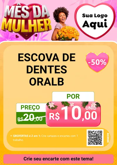 Modelo de Cartaz para Cartaz A4 Vertical com o tema Mês da Mulher para Higiene Pessoal