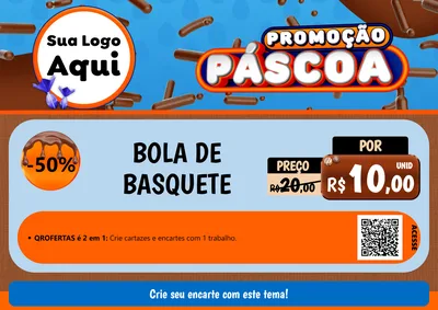 Modelo de Cartaz para Cartaz A4 Horizontal com o tema Promoção Páscoa para Artigos Esportivos