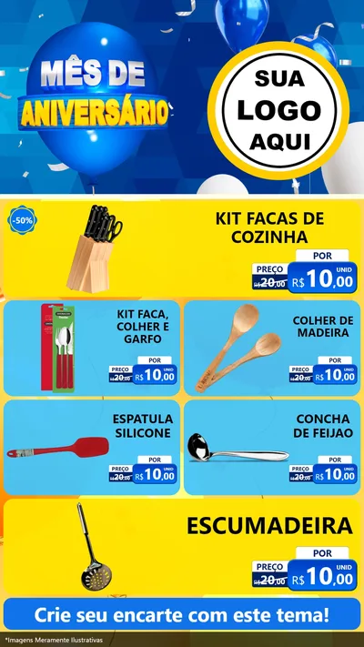 Modelo de TV para TV Vertical com o tema Mês de Aniversário para Utilidades Domésticas