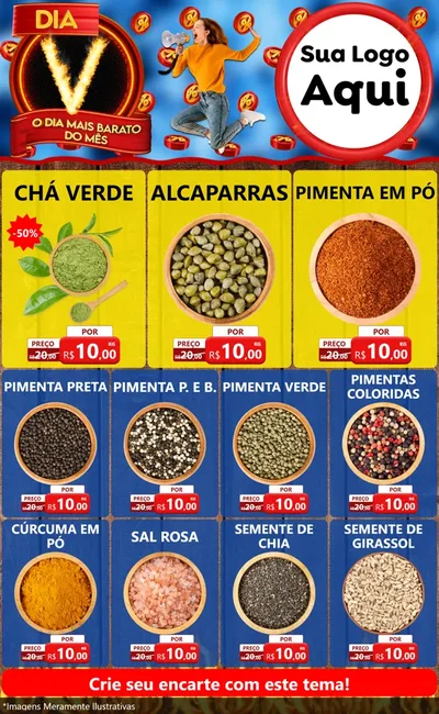 Modelo de Encarte para Encarte Grande com o tema Dia V - O Dia Mais Barato Do Mês para Produtos Naturais