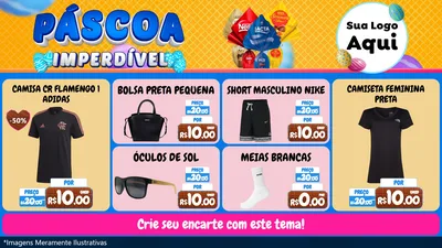 Modelo de TV para TV Horizontal com o tema Páscoa Imperdível para Roupas e acessórios