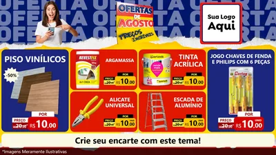 Modelo de TV para TV Horizontal com o tema Ofertas de Agosto - Preços Incríveis para Material para Construção
