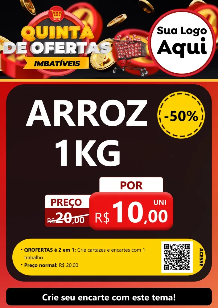 Modelo de Cartaz para Cartaz A4 Vertical com o tema Quinta de Ofertas Imbatíveis para Supermercado