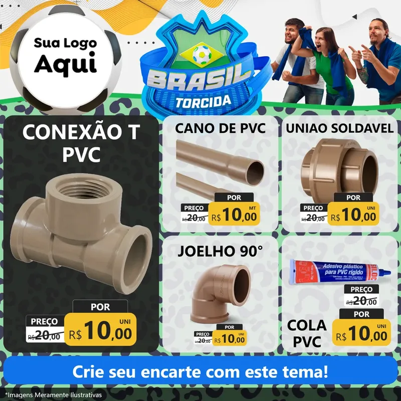 Modelo de Rede Social para Feed Facebook com o tema Brasil Torcida - Copa para Tubos e conexões