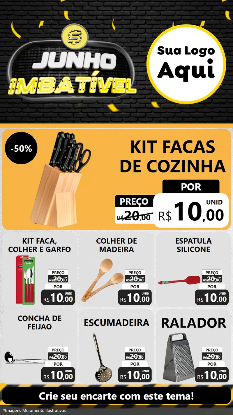 Modelo de Rede Social para Stories com o tema Junho Imbatível para Utilidades Domésticas