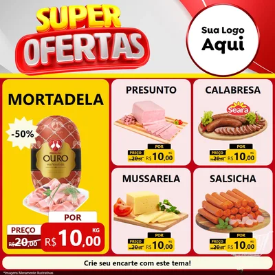 Modelo de Rede Social para Feed Facebook com o tema Super Ofertas para Frios e Laticínios