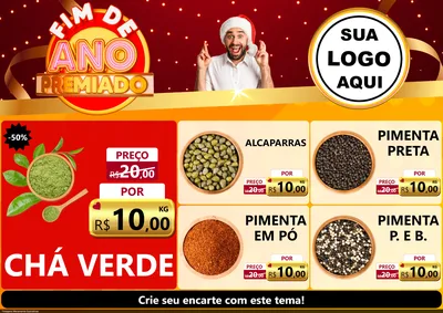 Modelo de Encarte para Encarte A4 Horizontal com o tema Fim de Ano Premiado para Produtos Naturais